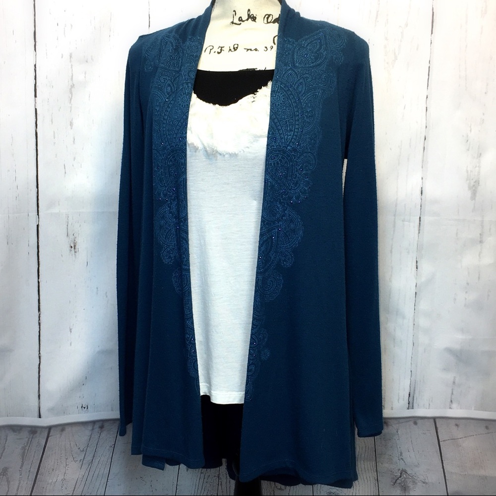 Energe WorldWear Mandala Waterfall Cardigan Sz M